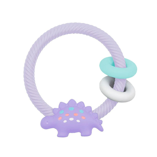 Ritzy Rattle® With Teething Rings: Lilac Dino