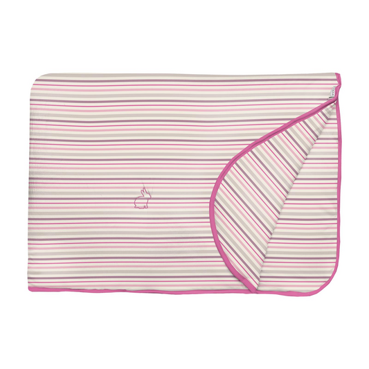 Fluffle Throw Blanket with Embroidery: Whimsical Stripe