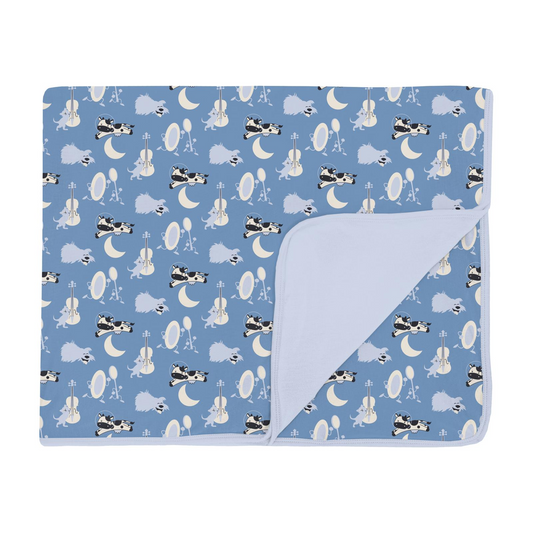 Bamboo Print Toddler Blanket: Dream Blue Hey Diddle Diddle