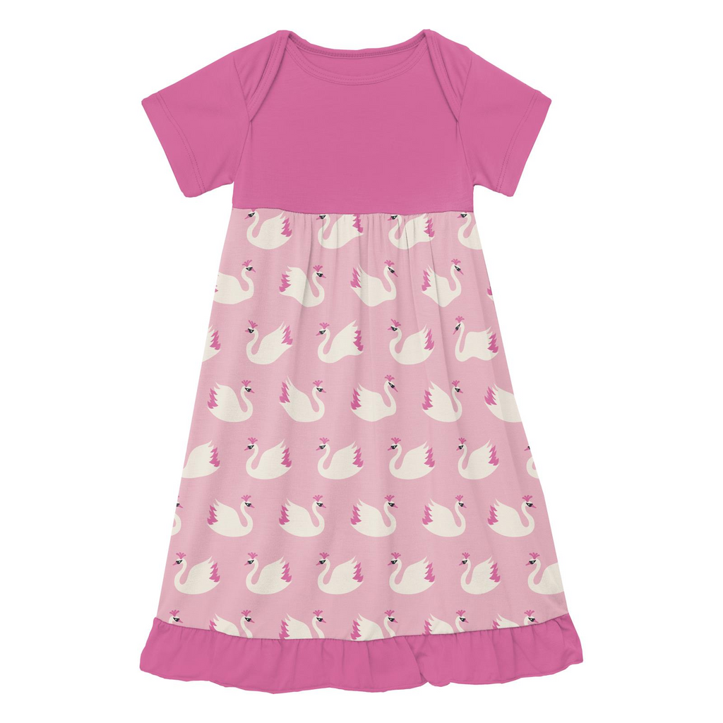 strapless open back dress In Stock A3-1-3)Bamboo Fabric Girls Summer Princess Dress
