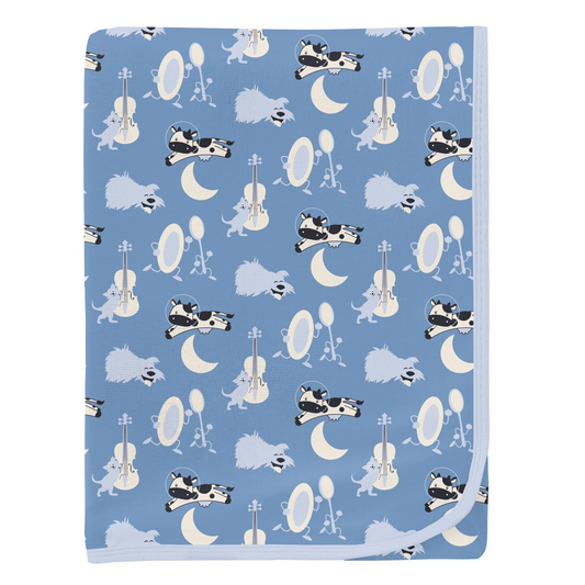 Bamboo Print Swaddling Blanket: Dream Blue Hey Diddle Diddle