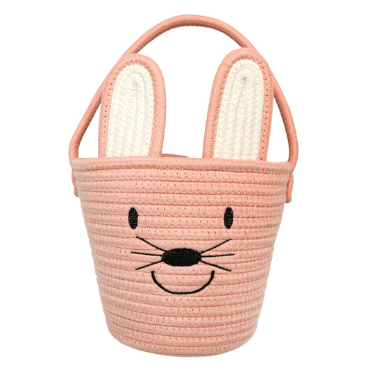 Pink Bunny Rope Easter Basket