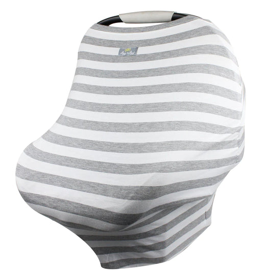 Mom Boss® 4-in-1 Multi-Use Nursing Cover and Scarf: Heather Gray Stripe