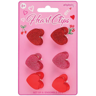 Heart Hair Clips - Set of 6