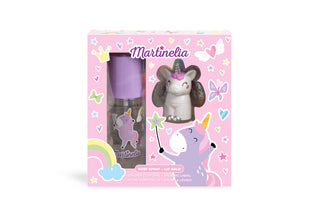 Martinelia Sweet Dreams Unicorn Body Spray & Lip Balm Set – Kids Glitter Lip Balm & Scented Body Mist Gift Set