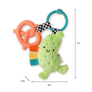 Itzy Pal™ Parker the Pickle Teether Toy – Plush Sensory Baby Toy with Silicone Teether, Crinkle Sounds &amp; Textured Ribbons