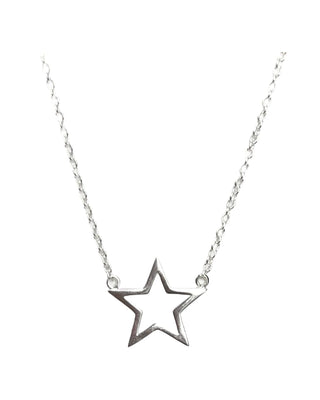 Star-shaped pendant necklace on a white background