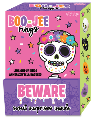 Boo-Jee Light-Up Halloween Rings – Glowing Skull, Ghost &amp; Pumpkin Rings by Iscream