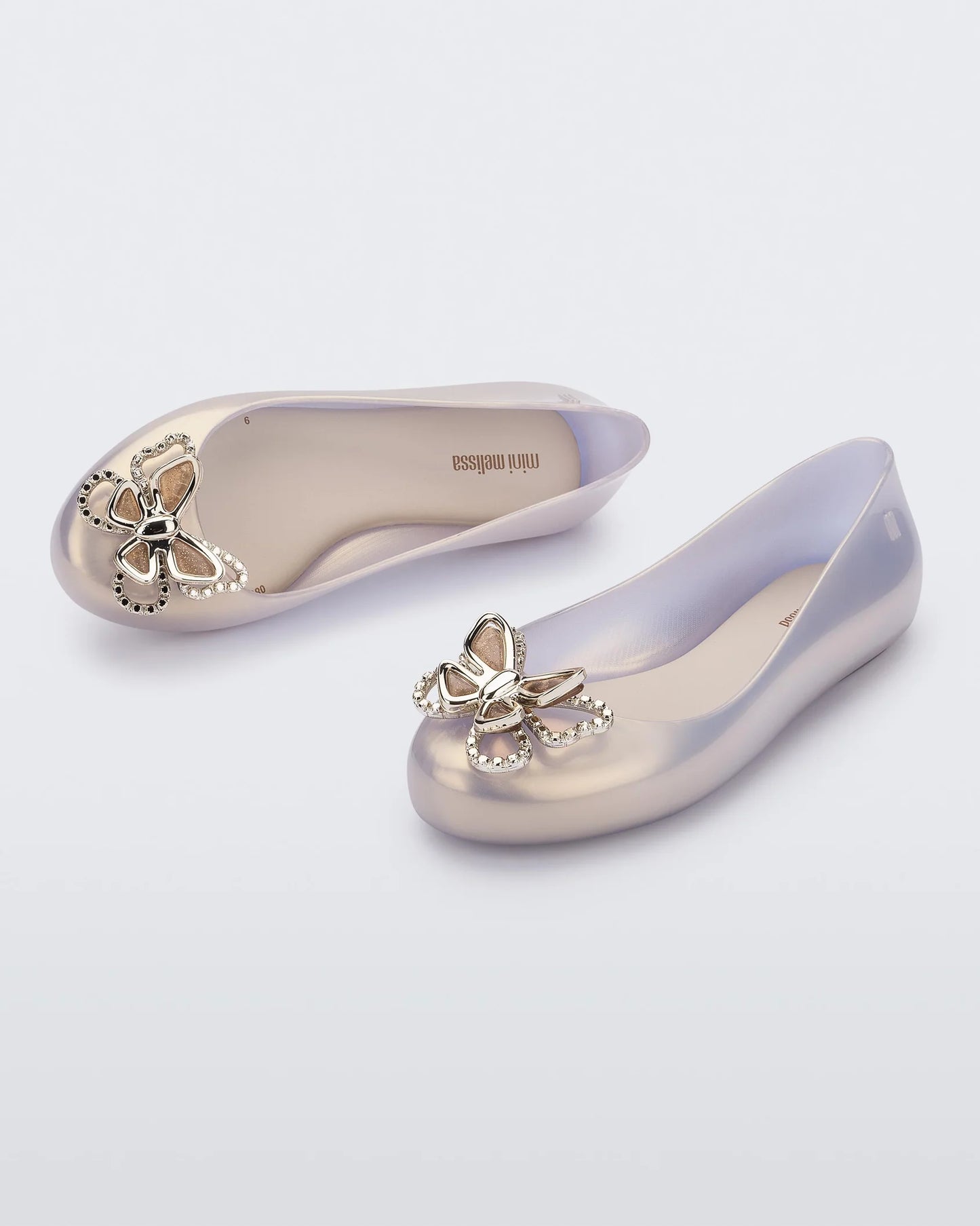 Sweet Love Butterly Flats Pearly Gold