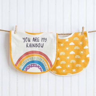 You Are My Rainbow Baby Bib Set – 2-Pack Adjustable Cotton Bibs for Babies &amp; Toddlers