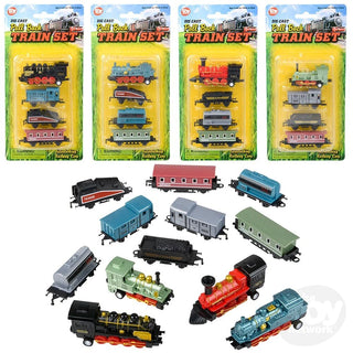 Die-Cast Pull Back Mini Locomotive Train Set