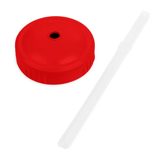 10 oz Straw Cup w/NEW No-Pull-Out Silicone Straw Red