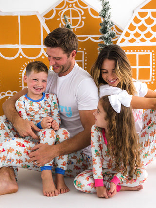 SoftSnooze™ Adult Bamboo Viscose Blue Gingerbread Buddies Pajama Pants