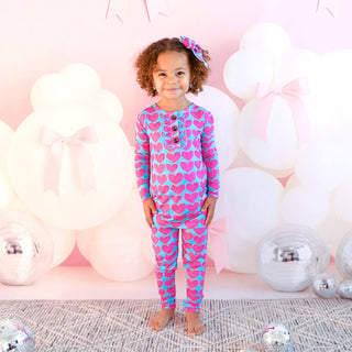 Cora Ruffle Two Piece Valentines Day Bamboo Lounge Set