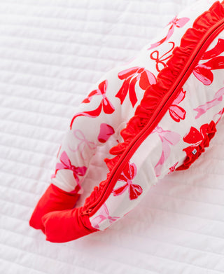 Blushing Bows Ruffle Convertible Romper