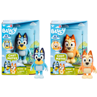 Bluey Chat Mates Talking Figures – Interactive Bluey & Bingo Toys with Sound | Articulated Preschool Toy for Imaginative Play & Storytelling
