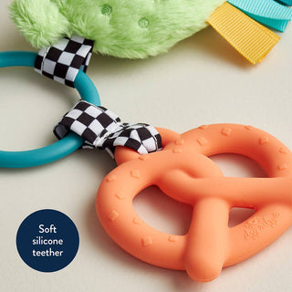 Itzy Pal™ Parker the Pickle Teether Toy – Plush Sensory Baby Toy with Silicone Teether, Crinkle Sounds &amp; Textured Ribbons