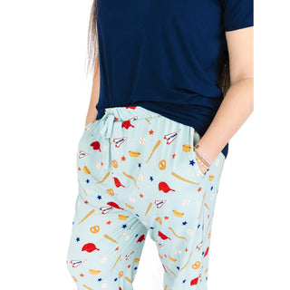 Play Ball Baseball Relaxed Bamboo Lounge Pajama Pants