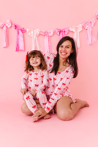 Women's 2-Piece Lounge Set in Ruby Ribbons