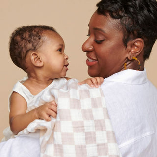 Breastfeeding Boss™ A Multitasking Must-Have for Nursing, Swaddling & More in Taupe Checkerboard