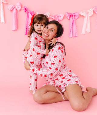 Bamboo 2-Piece Pajama Set in Ruby Ribbons
