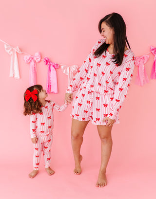Bamboo 2-Piece Pajama Set in Ruby Ribbons