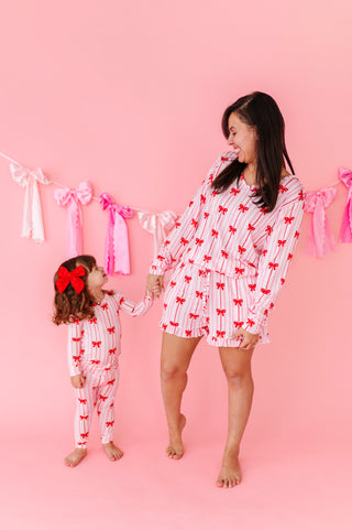 Women's 2-Piece Lounge Set in Ruby Ribbons