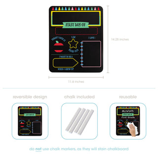 First & Last Day of School Chalkboard Sign – Reusable Back to School Photo Prop & School Memory Board