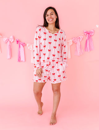 Women's 2-Piece Lounge Set in Ruby Ribbons