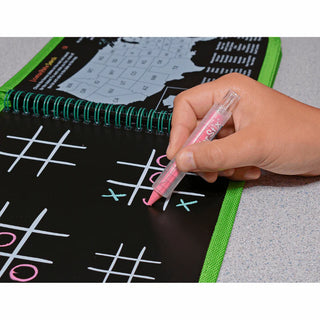 Daily Doodler Reusable Activity Book-Games on the Go, Includes 4 Wonder Stix