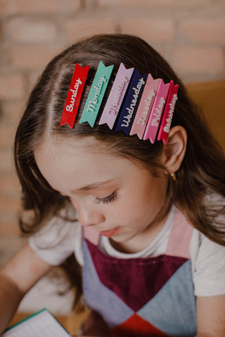 Days of the Week Hair Clips Set