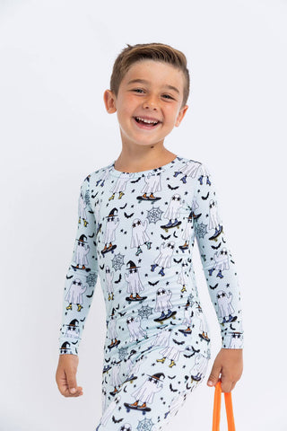 Kids Bamboo Pajamas -Ghouls Night out - Halloween - Mist