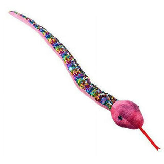 Wild Republic Sequin Rainbow Plush Snake – Reversible Color-Changing Stuffed Snake for Kids, Sensory Play & Wildlife Fun