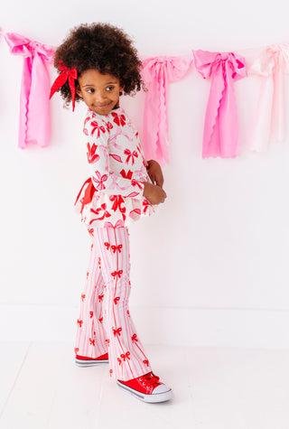 Bamboo/Cotton Pants in Ruby Ribbons