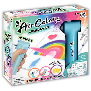 Air Color Airbrush Kit, Includes 10 Dual-Tip Markers, 86 Stencils & Charging Cable