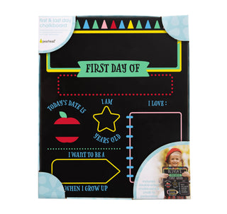 First & Last Day of School Chalkboard Sign – Reusable Back to School Photo Prop & School Memory Board