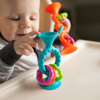 PipSquigz Loops | 2-in-1 Sensory Suction Rattle & Silicone Teether