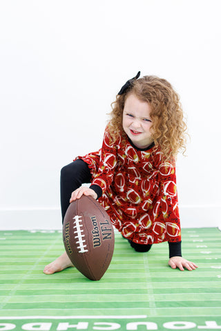 Graffiti Football Peplum Set: Red & Gold