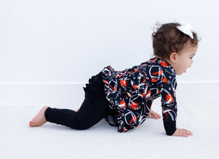 Graffiti Football Peplum Set: Black & Orange