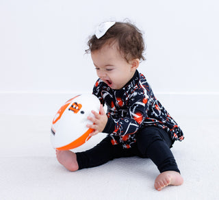 Graffiti Football Peplum Set: Black & Orange