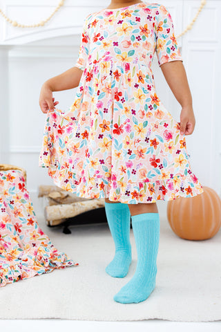 Knee-High Socks Set- MOSS AND LATTE