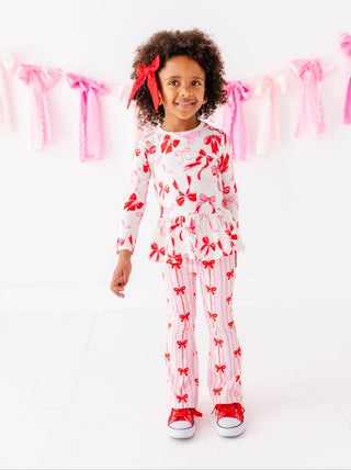 Bamboo/Cotton Pants in Ruby Ribbons