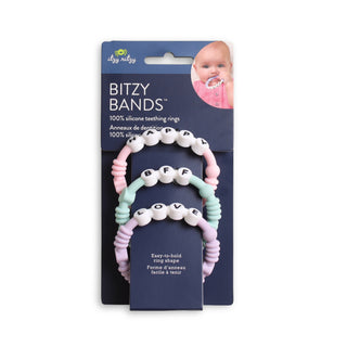 Bitzy Bands Silicone Teething Rings – Friendship Bracelet Inspired Baby Teethers (Set of 3)