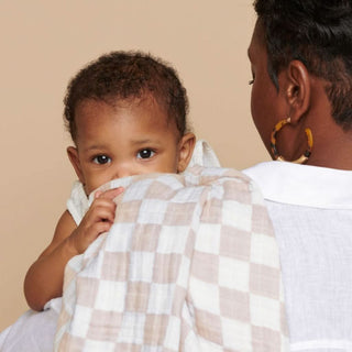 Breastfeeding Boss™ A Multitasking Must-Have for Nursing, Swaddling & More in Taupe Checkerboard