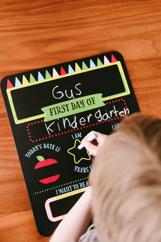 First & Last Day of School Chalkboard Sign – Reusable Back to School Photo Prop & School Memory Board