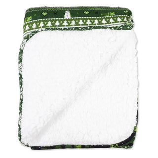 Minecraft Creeper Holiday Bamboo/Sherpa Blanket