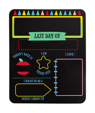 First & Last Day of School Chalkboard Sign – Reusable Back to School Photo Prop & School Memory Board