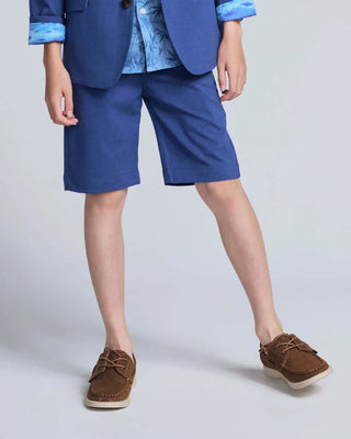 Canopy Blue Trouser Shorts – Boys Dress Shorts for Weddings, Easter & Special Occasions