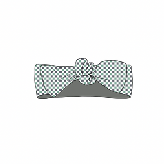 Headband Bow in Checkered Trash Truck