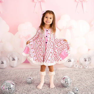 Hallie Button Dress for Valentines Day